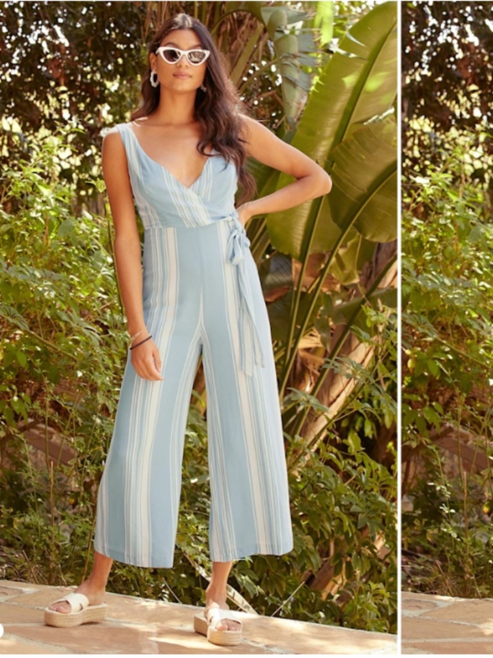 LULU's Sexy Chic Resort Striped Lightweight Minimalistic Comfy Vacation Jumpsuit